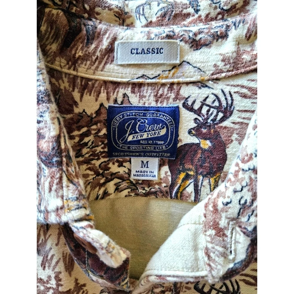 J.Crew Heavyweight Deer Scene Button-up Shirt
